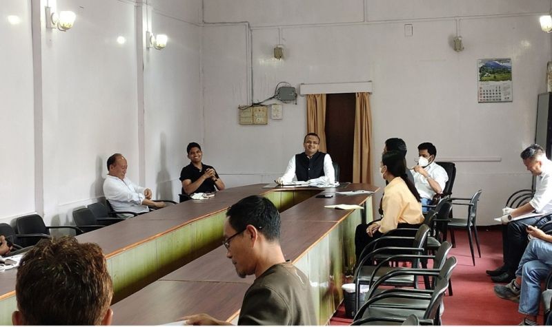 DC and Chairman TDTF, Kumar Ramnikant addressing the Tuensang DTF meeting at DC's conference hall Tuensang on June 26. (DIPR Photo)